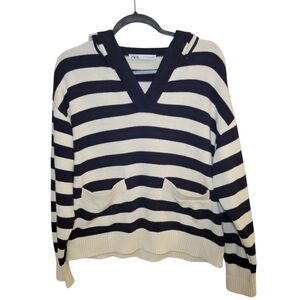 Zara Black and White Striped Sweater
